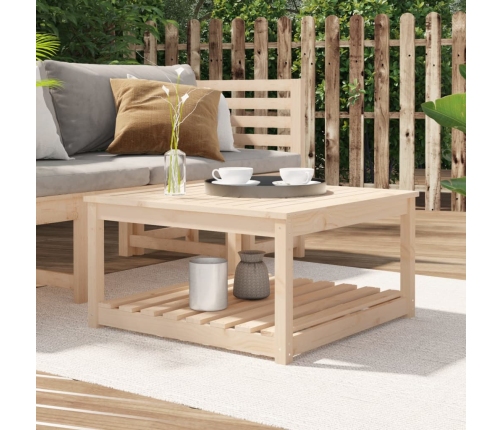 Mesa de jardín madera maciza de pino 82,5x82,5x45 cm