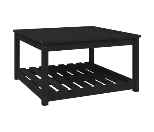 Mesa de jardín madera maciza pino negro 82,5x82,5x45 cm