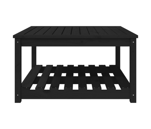 Mesa de jardín madera maciza pino negro 82,5x82,5x45 cm