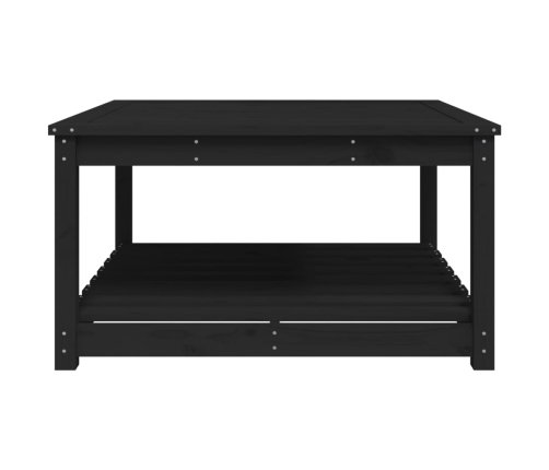 Mesa de jardín madera maciza pino negro 82,5x82,5x45 cm