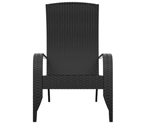 vidaXL Silla de jardín Adirondack ratán sintético negro