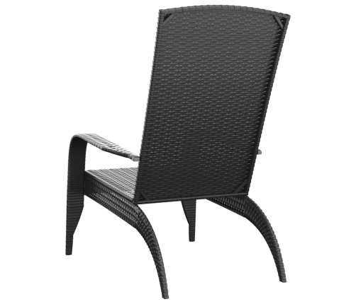 vidaXL Silla de jardín Adirondack ratán sintético negro