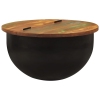 vidaXL Mesa de centro de madera maciza reciclada negra 50x27 cm