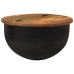 vidaXL Mesa de centro de madera maciza reciclada negra 50x27 cm