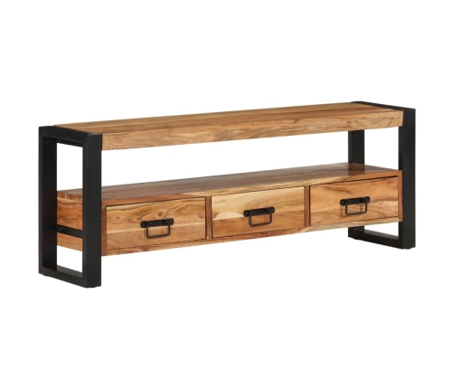 Mueble de TV madera maciza de acacia 120x30x45 cm