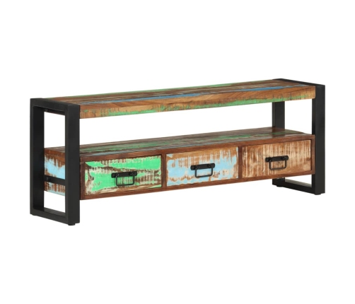 Mueble de TV madera maciza reciclada 120x30x45 cm