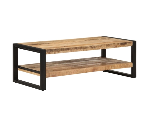 Mesa de centro de madera maciza de mango 120x55x40 cm