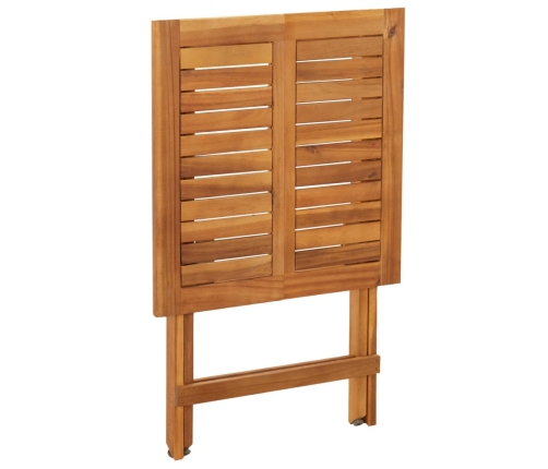 Mesa y sillas plegables terraza 3 pzas y cojines madera acacia