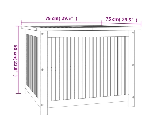 Caja de almacenaje de jardín madera maciza acacia 75x75x58 cm