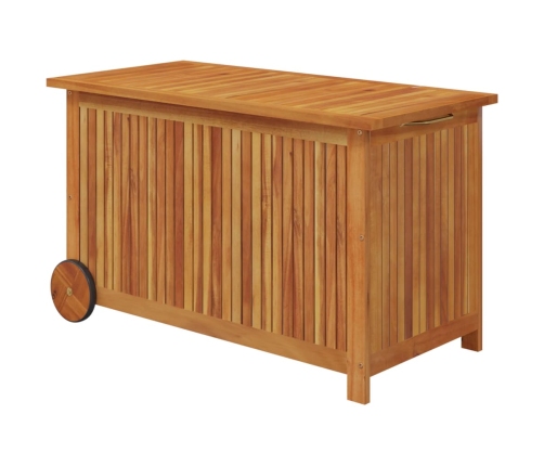 Caja de almacenaje de jardín ruedas acacia maciza 90x50x58 cm