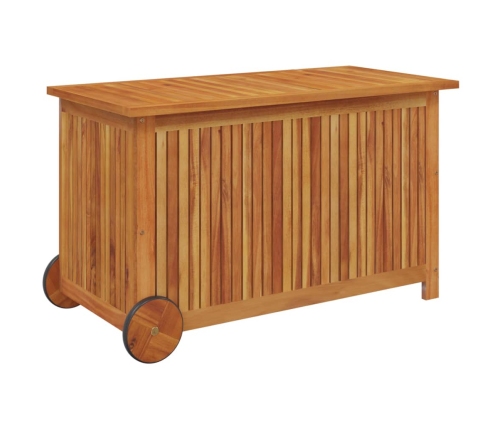 Caja de almacenaje de jardín ruedas acacia maciza 90x50x58 cm