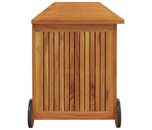 vidaXL Caja de almacenaje jardín con ruedas madera acacia 150x50x58 cm