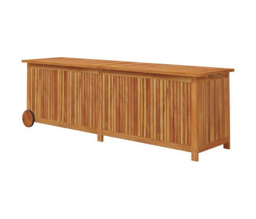 vidaXL Caja de almacenaje jardín con ruedas madera acacia 150x50x58 cm