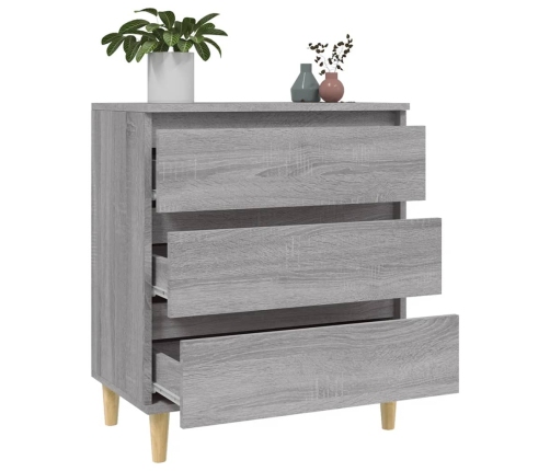 Aparador de madera contrachapada gris Sonoma 60x35x70 cm