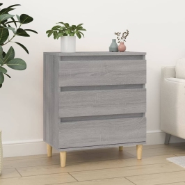 Aparador de madera contrachapada gris Sonoma 60x35x70 cm