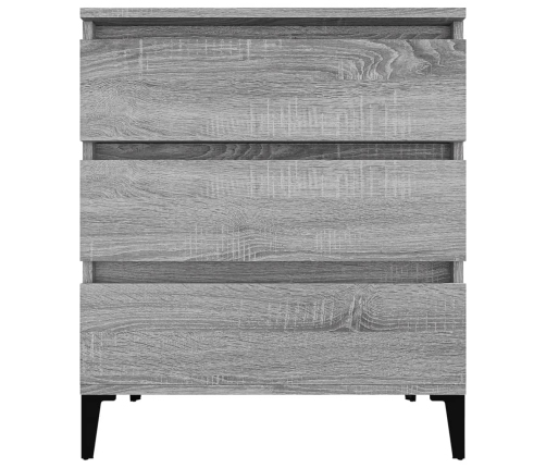 Aparador de madera contrachapada gris Sonoma 60x35x70 cm