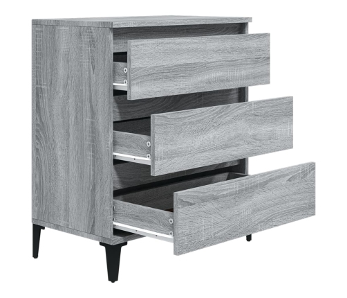 Aparador de madera contrachapada gris Sonoma 60x35x70 cm