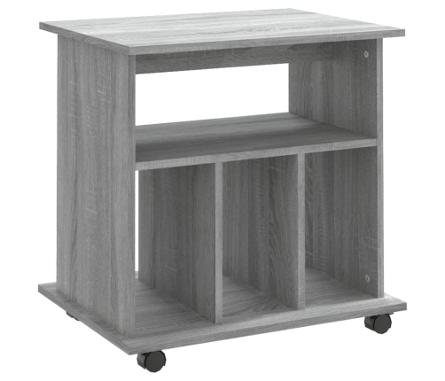 Armario con ruedas madera contrachapada gris Sonoma 60x45x60 cm