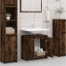 Armario de baño madera contrachapada roble ahumado 60x33x61 cm