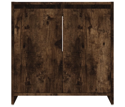 Armario de baño madera contrachapada roble ahumado 60x33x61 cm