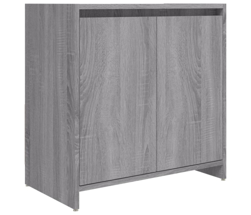 Armario de baño madera contrachapada gris Sonoma 60x33x61 cm