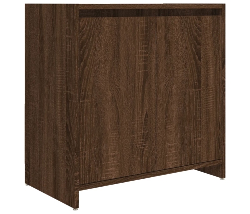 Armario de baño madera contrachapada marrón roble 60x33x61 cm