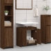 Armario de baño madera contrachapada marrón roble 60x33x61 cm