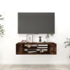 Mueble de TV colgante madera roble ahumado 100x30x26,5 cm