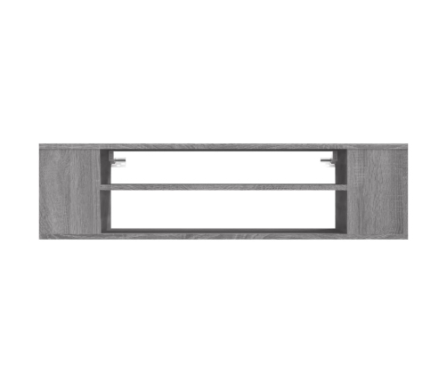 Mueble de TV colgante madera contrachapada gris 100x30x26,5 cm