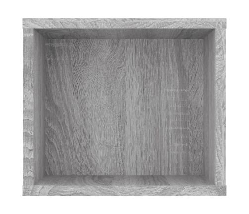 Mueble de TV colgante madera contrachapada gris 100x30x26,5 cm