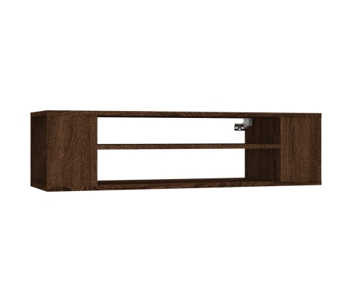 Mueble de TV colgante madera marrón roble 100x30x26,5 cm