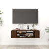 Mueble de TV colgante madera marrón roble 100x30x26,5 cm