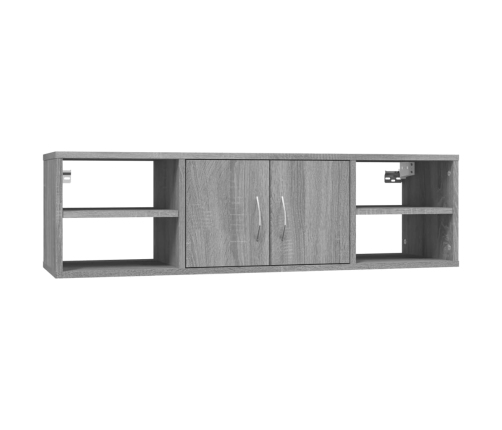 Estantería de pared madera contrachapada gris 102x30x29 cm