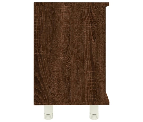 Armario de baño madera contrachapada marrón roble 60x32x53,5 cm