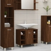 Armario de baño madera contrachapada marrón roble 60x32x53,5 cm