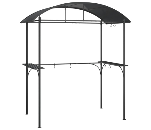 Cenador barbacoa estante lateral acero antracita 220x115x230 cm