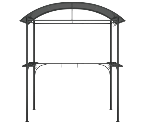 Cenador barbacoa estante lateral acero antracita 220x115x230 cm