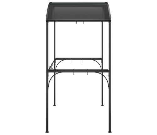 Cenador barbacoa estante lateral acero antracita 220x115x230 cm