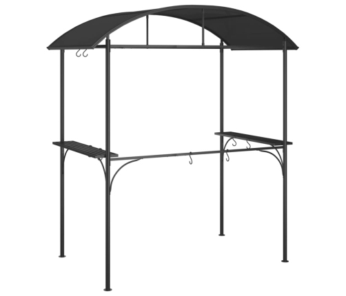 Cenador barbacoa estante lateral acero antracita 220x115x230 cm