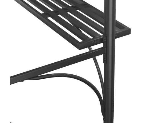 Cenador barbacoa estante lateral acero antracita 220x115x230 cm