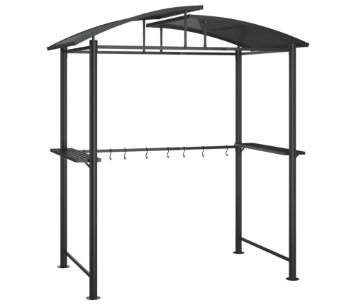 Cenador barbacoa estante lateral acero antracita 210x114x230 cm
