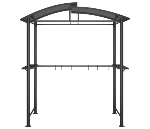 Cenador barbacoa estante lateral acero antracita 210x114x230 cm