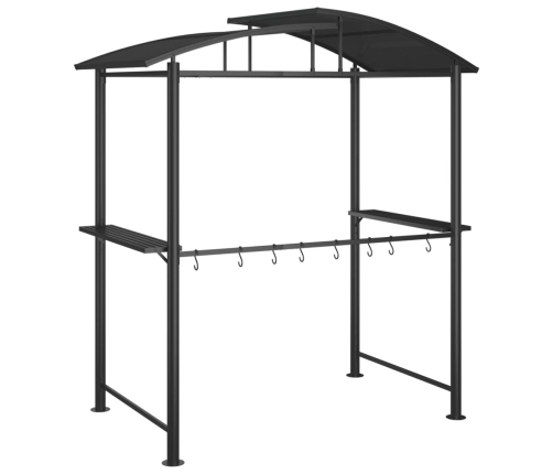 Cenador barbacoa estante lateral acero antracita 210x114x230 cm