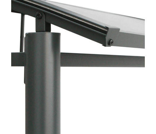 Cenador barbacoa estante lateral acero antracita 210x114x230 cm