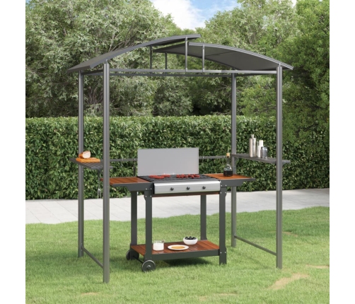 Cenador barbacoa estante lateral acero antracita 210x114x230 cm
