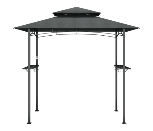 Cenador barbacoa estante lateral acero antracita 240x150x243 cm