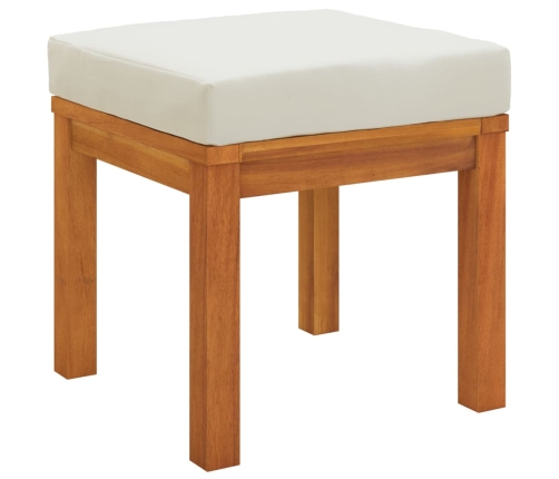 vidaXL Taburetes de jardín con cojines 2 uds madera acacia 40x40x42 cm