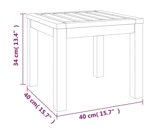 vidaXL Taburetes de jardín con cojines 2 uds madera acacia 40x40x42 cm