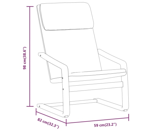 Sillón de relax con taburete tela color crema