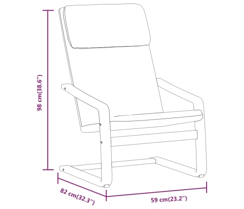 Sillón de relax con taburete tela marrón oscuro